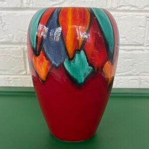 POOLE POTTERY ENGLAND GALAXY PATTERN LIVING LAVA HANDMADE 8.5”Tall original tag